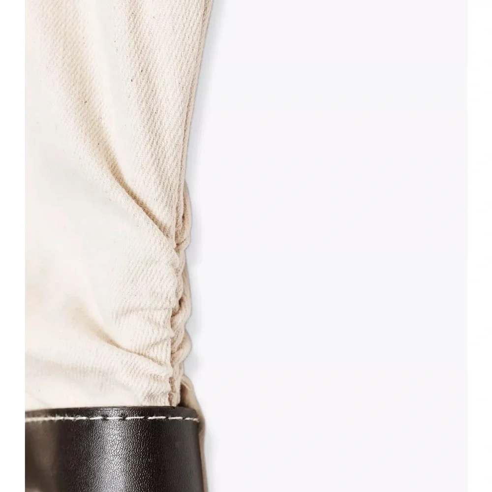 Zara Cream Midi Dress with Belt - Picture 9 of 11